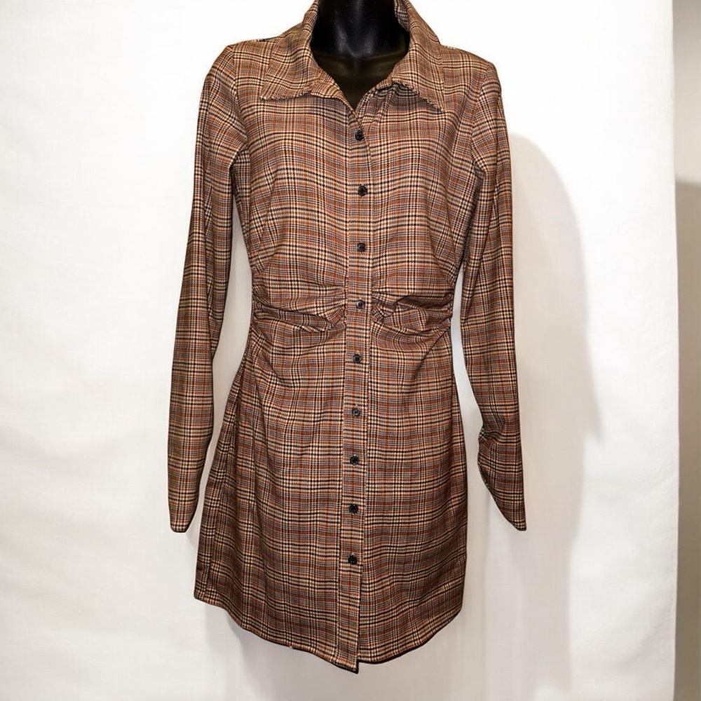 ZARA Plaid Viscose Mini Dress size S